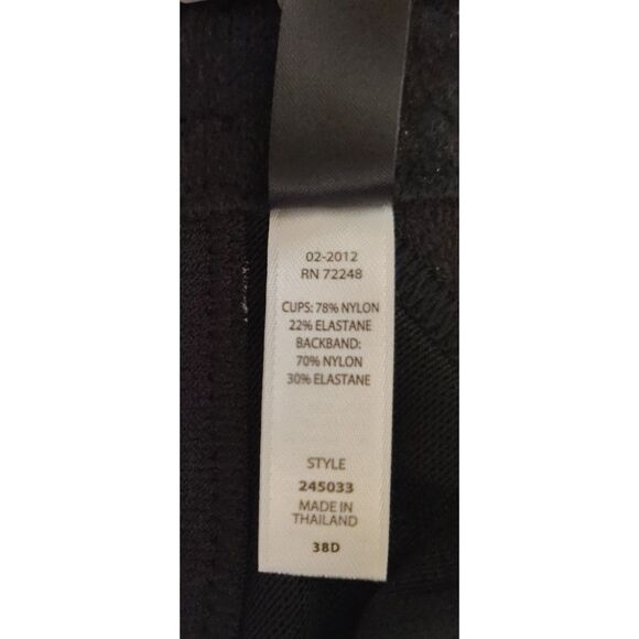 NWT Paramour by Felina Paramour Marvelous Side Smoother Underwire Bra 38D Black - Picture 4 of 8